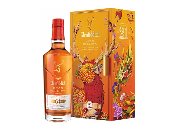 重庆回收格兰菲迪21年700ml福鹿生花新年装福鹿呈祥新春礼盒装Glenfiddich苏格兰威士忌